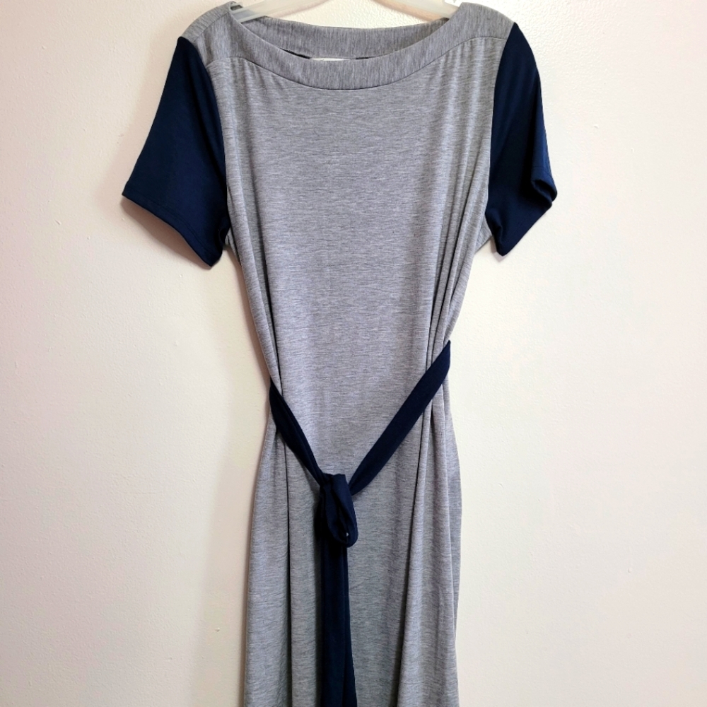 Grey and Navy Materinity dress Three Seasons Brand